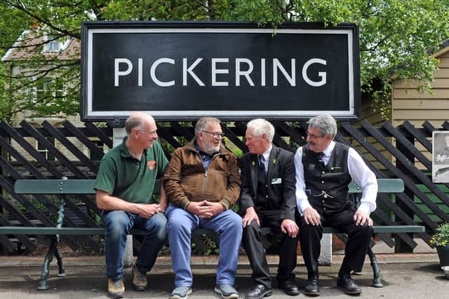 Volunteers Mike, Geoff, John and Peter at Pickering Station