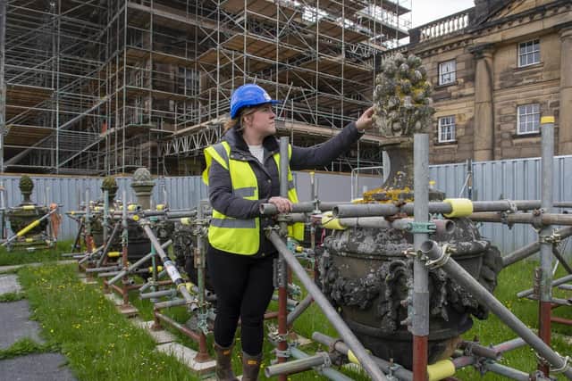 Nineteen urns have been removed from the roof for conservation work