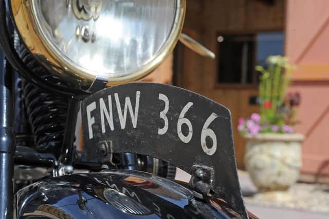 The ultra-rare  AJS machine has a Leeds number plate FNW 366 first registered on 11th September 1937.