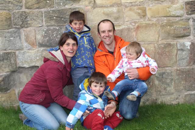 Sam Tuckett with his family, mum Louise (36), sister Ella (1), dad Mark (40), brother Oscar (6)