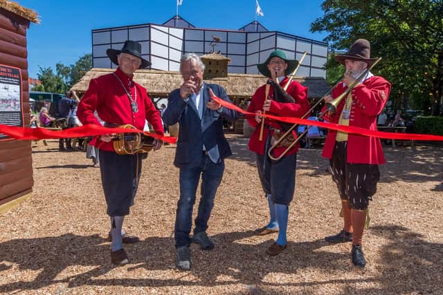 James Cundall MBE cutting the ribbon at the beginning of last year's season at Shakespeare's Rose Theatre. Picture by James Hardisty.