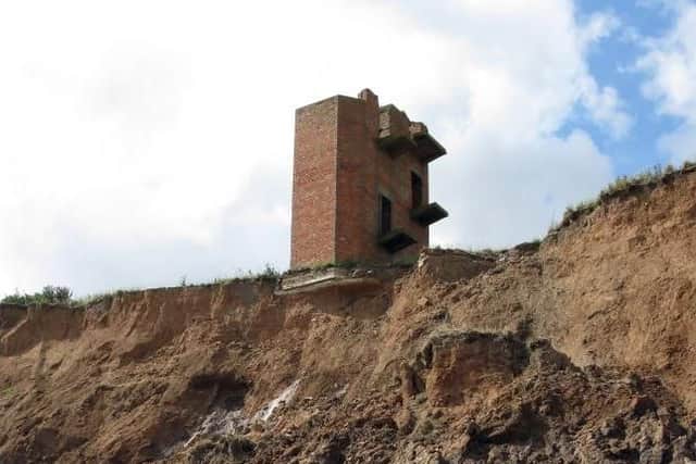The Battery Observation Post was one of the last surviving parts of this important WW2 coastal battery, built in 1941-2. Picture taken 2009: Humber Field Archaeology.