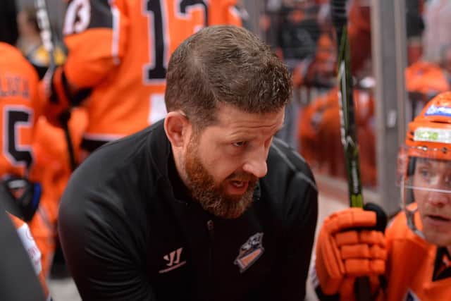 BIG DECISIONS: Sheffield Steelers' head coach and GM, Aaron Fox.Picture: EIHL/Dean Woolley.