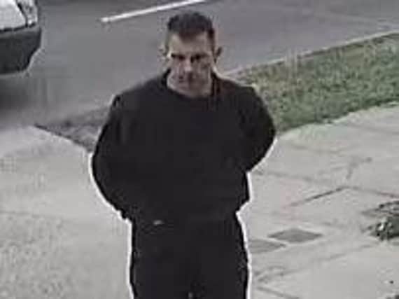The CCTV image of the man police want to trace