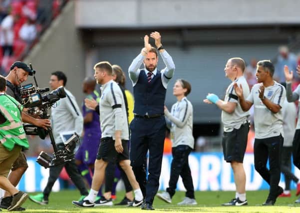 KEY MOMENTS: England manager Gareth Southgate applauds the fans after the final whistle at WembleyÂ on Saturday. Picture: Tim Goode/PA