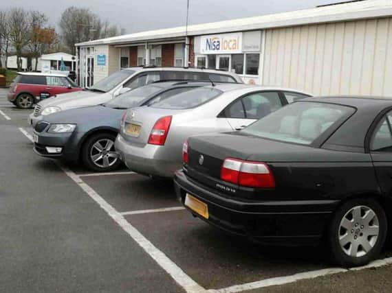 The silver Nissan Primera (second from right) was abandoned in Skipsea.