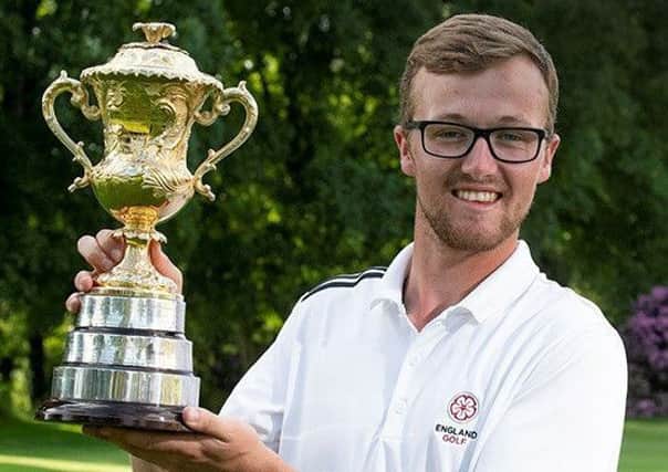 Wath's Nick Poppleton proudly displays the Brabazon Trophy, which now bears his name along with those such as Sandy Lyle and Michael Bonallack (Picture: Leaderboard Photography).