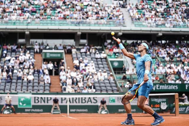 Rafael Nadal against Maximilian Marterer during their fourth round clash at the French Open. Picture: XIN LI/Getty Images