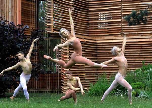 Dancers from the International Arts Collective perform at the Berwin Dolphin garden at the press day at the RHS Chatsworth Flower Show. Picture Scott Merrylees