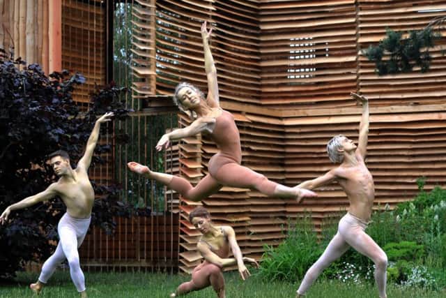 Dancers from the International Arts Collective perform at the Berwin Dolphin garden at the press day at the RHS Chatsworth Flower Show. Picture Scott Merrylees