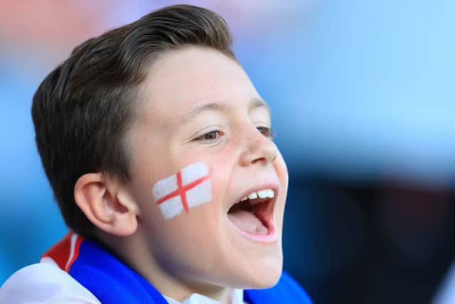 An England fan in facepaint sings his support during the International Friendly match at Elland Road, Leeds. (Picture: PA)