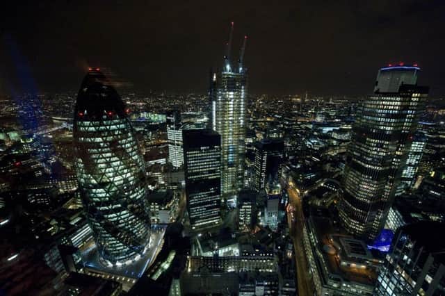 The City of London at night  Photo:  Ian West/PA Wire