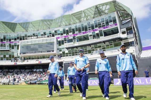 Yorkshire take to the field against Northamptonshire on Thursday. Picture by Allan McKenzie/SWpix.com