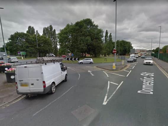 The collision happened near a roundabout in Domestic Street, Leeds. Picture: Google