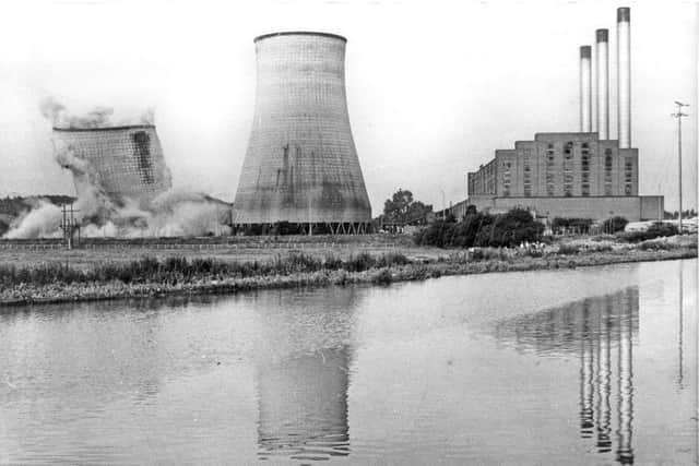 Another view of the cooling towers demolition in 1982.