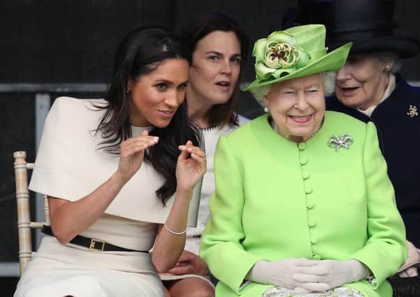 The Queen and the Duchess of Sussex at the opening of the new Mersey Gateway Bridge