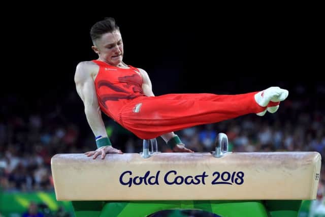 England's Nile Wilson pictured competing on the pommel horse during the men's gymnastics team event final at the 2018 Gold Coast Commonwealth Games. Picture: Mike Egerton/PA.