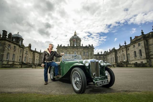 Chris Edwards with his 1946 MG TC during the Classic Car & Motor Show at Castle Howard in Yorkshire. PRESS ASSOCIATION Photo.