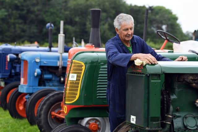 John Dinsdale with his 1935 Oliver Hart-Parr, part of a display of vintage machinery and classic cars at the North Yorkshire County Show.