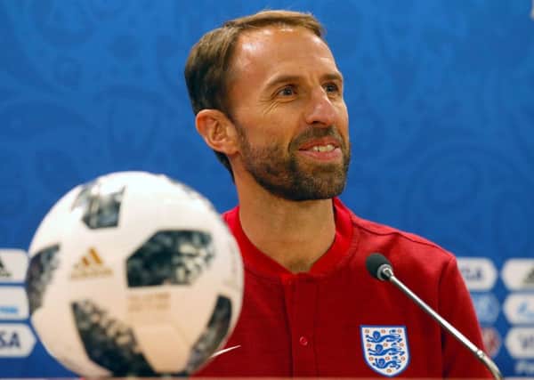 England manager Gareth Southgate talks to the media at the Volgograd Arena on the eve of their opening World Cup match against Tunisia (Picture: Aaron Chown/PA Wire).