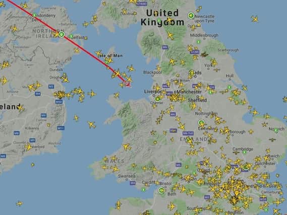 Flight BA290 is flying between Phoenix and London Heathrow. planefinder.net