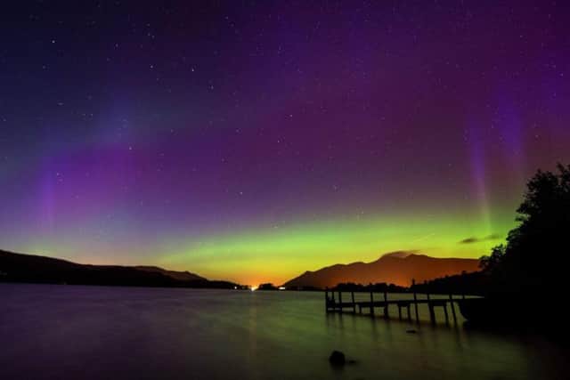 The Northern Lights - as seen over Derwentwater in the Lake District