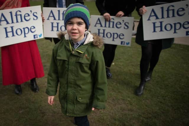 File photo dated 20/3/2018 of Alfie Dingley, as his mother Hannah Deacon has appealed to Theresa May to intervene and grant a licence so his epilepsy can be treated with cannabis oil.