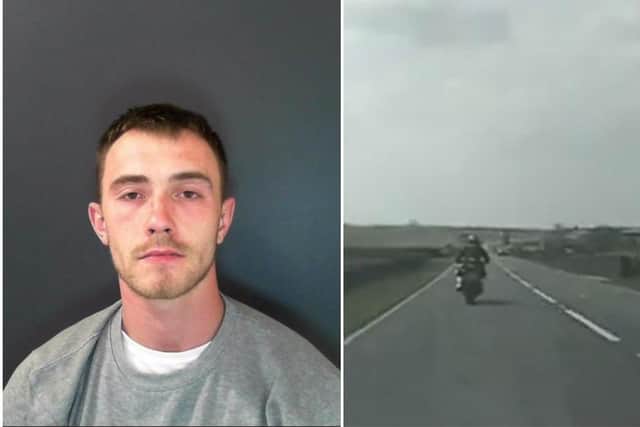 The dramatic footage shows the high speed police chase. Photo & video: North Yorkshire Police