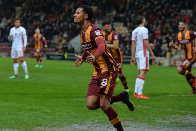 On his way: Timothee Dieng  has left Bradford City.  Picture: Bruce Rollinson