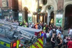 The scene outside Leeds Grand during the evacuation