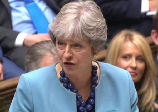 Prime Minister Theresa May speaks during Prime Minister's Questions.