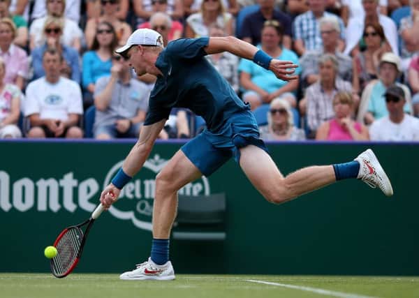 Beverley's Kyle Edmund in action on Thursday at the Nature Valley International at Devonshire Park, Eastbourne (Picture: Steven Paston/PA Wire).