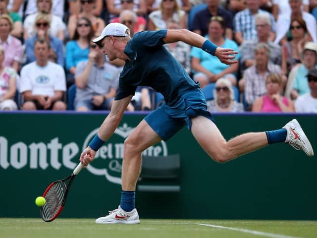 Beverley's Kyle Edmund in action on Thursday at the Nature Valley International at Devonshire Park, Eastbourne (Picture: Steven Paston/PA Wire).