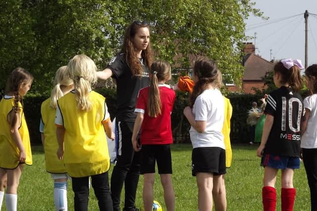 Amber Amey coached for the Wildcats programme for schools, a partnership between the FA and the University to encourage girls, aged five to 11, to get involved in football.