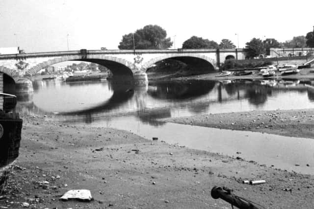 An archive photo of the river Thames during the 1976 drought.