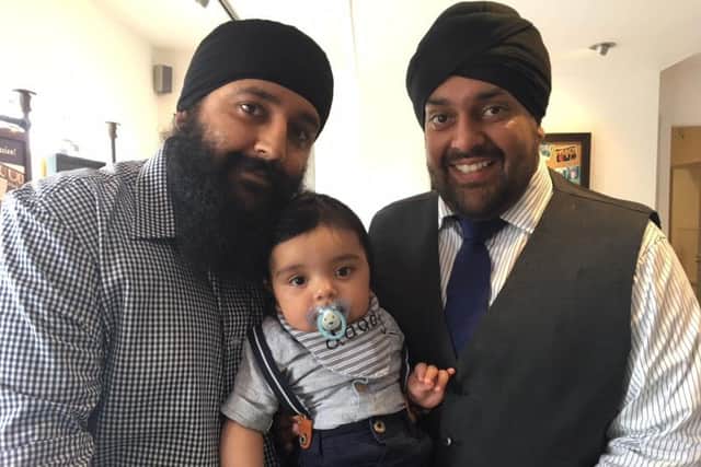 Manpreet Singh (right) with his brother and nephew.