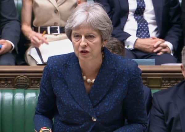 Prime Minister Theresa May updates MPs in the House of Commons, London on the Chequers Brexit plan. PIC: PA