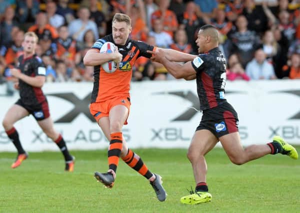 James Clare in action for Castleford Tigers in their recent game against Wigan.