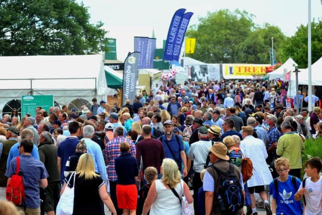 Visitors on the opening day  at the 160th  Great Yorkshire Show.