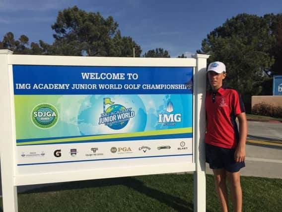 Crow Nest's Louie Walsh is in California competing in the IMG Academy Junior World Golf Championships.