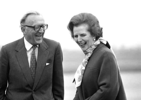 Margaret Thatcher and Lord Carrington shortly before the then Foreign Secretary resigned over the Falklands invasion.