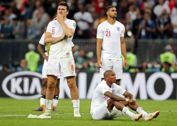 England's Harry Maguire, Ruben Loftus-Cheek and Ashley Young after losing the FIFA World Cup, Semi-final (Picture: PA)
