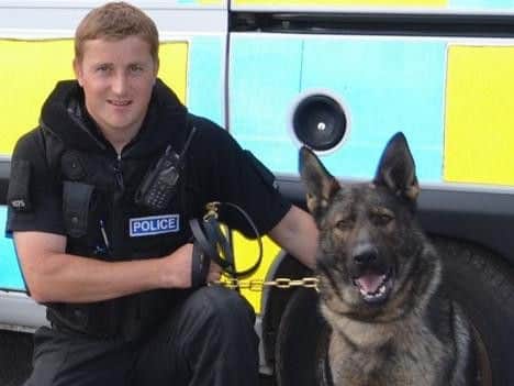 PC Martin Gayles with Thor on one of their first days together
