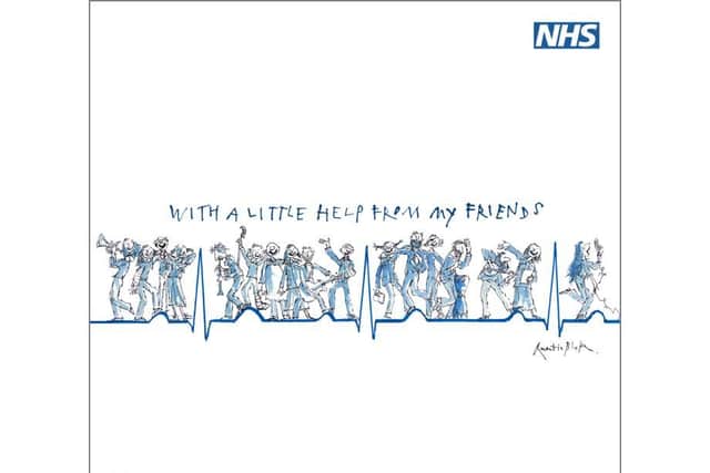 Sir Quentin Blake's art work for the charity hit single With A Little Help From My Friends