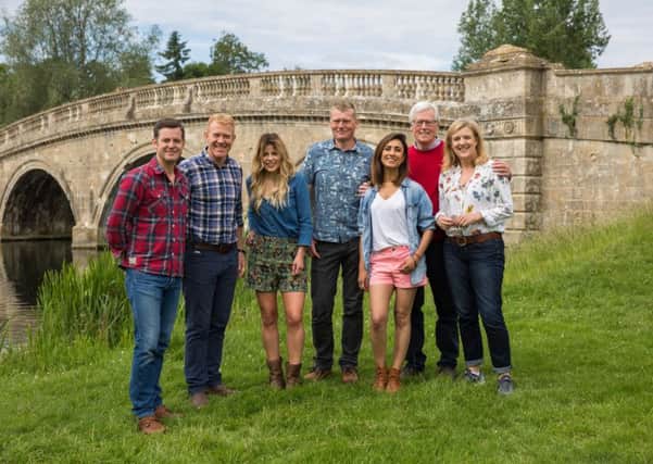 BBC's Countryfile Live is to be held at Castle Howard in Yorkshire for the first time next year, at Castle Howard from August 15-18. Pictured left to right are presenters Matt Baker, Adam Henson, Ellie Harrison, Tom Heap, Anita Rani, John Craven and Charlotte Smith. Picture: BBC