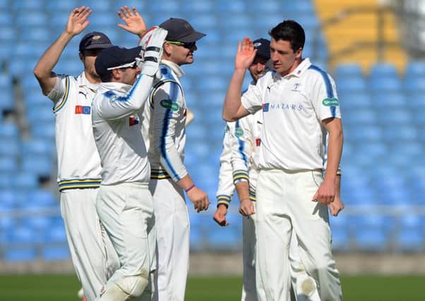 Matthew Fisher, far right, is hoping to make an impact for Yorkshire in the County Championship this season.