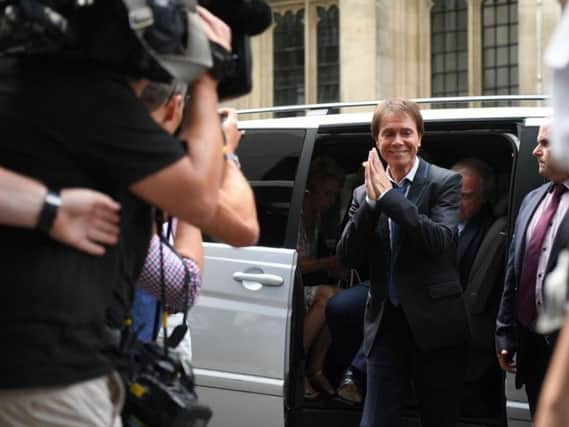 Sir Cliff Richard arrives at the Rolls Building in London to hear the ruling of the dispute that he has with the BBC. Photo: Victoria Jones/PA Wire