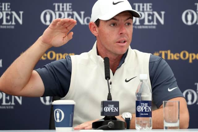Northern Ireland's Rory McIlroy during a press conference on preview day four of The Open Championship