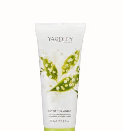 BEAUTY PRODUCT OF THE WEEK: Yardley London Lily of the Valley Scrub
This exfoliating body scrub is infused with a heavenly scent, plus walnut shell powder to reveal radiant and silky smooth skin. Its ideal for using before fake tanning, with a nourishing blend of revitalising rose water, moisturising shea butter, evening primrose oil and monoi oil and antioxidant vitamin E, helping to replenish and protect the skin. Its Â£8 from Yardley.