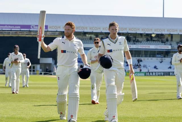 Jonny Bairstow and Joe Root are back in a Yorkshire shirt this week (Picture: Bruce Rollinson)